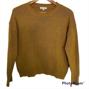 Emory Park Raz Slouchy Crew Neck Pullover Mustard Sweater, Size X Small